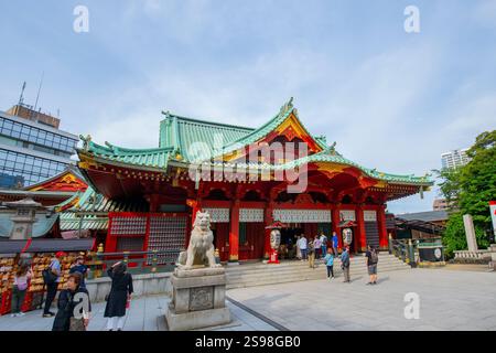 Honden du sanctuaire de Kanda. Le sanctuaire Kanda Myoujin est un sanctuaire shinto près de la ville électrique d'Akihabara à Chiyoda, Tokyo, Japon. Banque D'Images