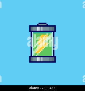 Design des actifs du jeu Pixart Battery Energy Illustration de Vecteur