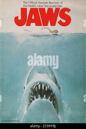 JAWS (Universal,1975 ) basé sur le roman le plus vendu de Peter Benchley, réalisé par Steven Spielberg Banque D'Images