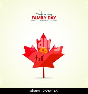 Joyeux jour de la famille Design créatif, jour de la famille Ads publication sur les médias sociaux Illustration de Vecteur