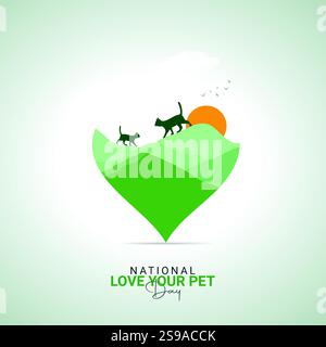 Journée nationale Love Your Pet. Affiche créative, bannière, publication sur les médias sociaux, arrière-plan Illustration de Vecteur