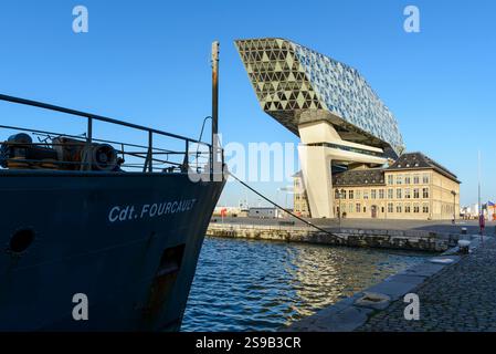 Le bâtiment de l'Autorité portuaire à Anvers, Belgique Banque D'Images