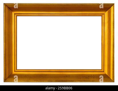 Image vide dorée antique ou cadre de miroir isolé sur fond blanc Banque D'Images