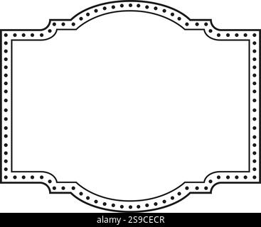 Cadre rectangulaire présentant des lignes pointillées le long de ses bords et des coins courbes élégants. Fournissant une touche raffinée à diverses fins de conception. Y compris les invitations. Certificats. Ou éléments décoratifs Illustration de Vecteur