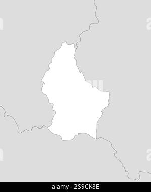 Carte du Luxembourg et des pays voisins, Luxembourg est surligné en blanc. Illustration de Vecteur