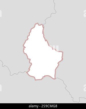 Carte du Luxembourg et des pays voisins, le Luxembourg est mis en évidence par un hachurage. Illustration de Vecteur