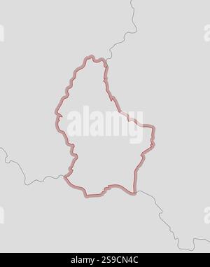 Carte du Luxembourg et des pays voisins, le Luxembourg est mis en évidence par un hachurage. Illustration de Vecteur