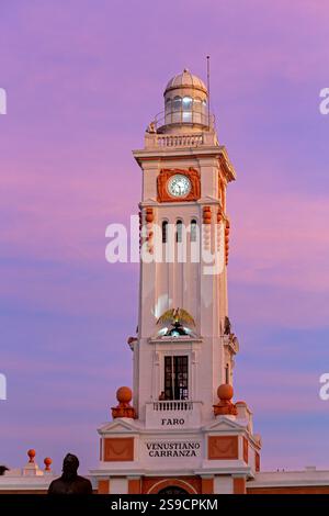 Coucher de soleil et crépuscule au port de Veracruz, Veracruz, Mexique Banque D'Images