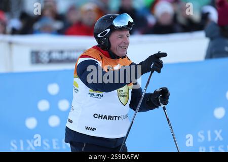 KITZBUEHEL, AUTRICHE - JANVIER 25 : Kitzbuehel Hahnenkamm Racing marketer et ancien skieur autrichien Harti Weirather lors de la Kitz Charity Race lors de la Coupe du monde de ski alpin Audi FIS - Mens Downhill le 25 janvier 2025 à Kitzbuehel, Autriche .250125 SEPA 07 129 - 20250125 PD16885 Banque D'Images