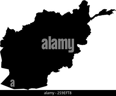 Carte de l'Afghanistan en noir. Illustration de Vecteur