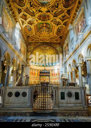 Vue du presbytère - Basilica di San Clemente al Laterano - Rome, Italie Banque D'Images