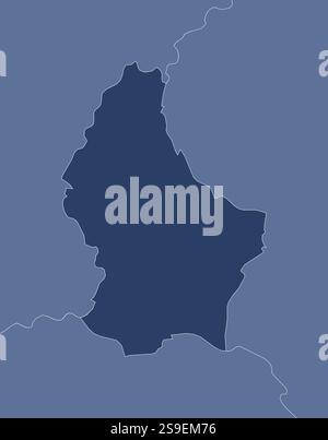 Carte du Luxembourg et des pays voisins, Luxembourg est mis en évidence. Illustration de Vecteur