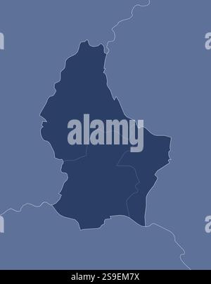 Carte du Luxembourg et des pays voisins, Luxembourg est mis en évidence. Illustration de Vecteur