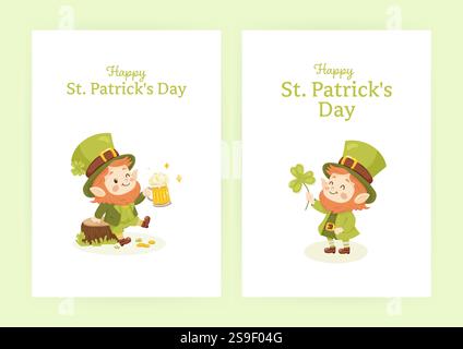 - patricks Day. Ensemble de bannières, affiches cartes postales, différents formats et tailles. Illustration de Vecteur