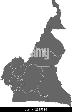 Carte du Cameroun comme une zone sombre. Illustration de Vecteur