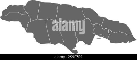Carte de la Jamaïque comme une zone sombre. Illustration de Vecteur