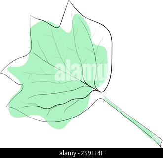 Illustration vectorielle dans un style linéaire. Illustration abstraite avec des animaux et des plantes - feuille. Images vectorielles pour la conception Illustration de Vecteur