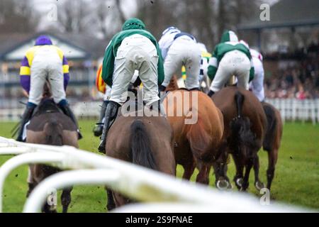 Windsor, Berkshire, Royaume-Uni. 19 janvier 2025. Le Fitzdares Windsor Stayers handicap Steeple Chase au Royal Windsor Racecourse à Windsor, Berkshire. Crédit : Maureen McLean/Alamy Banque D'Images