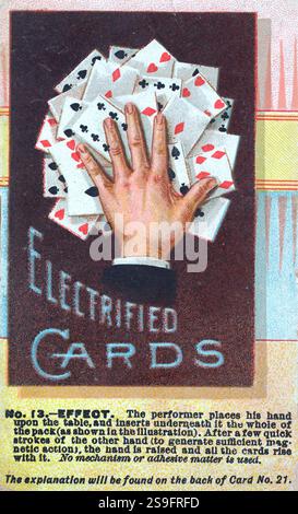 Numéro 13, Electrified Cards, de la série Tricks with Cards (N138), publié par W. Duke, sons & Co. Pour promouvoir Honest long Cut Tobacco Banque D'Images