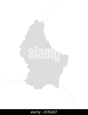 Carte du Luxembourg avec les pays voisins comme une zone blanche sur son ombre. Illustration de Vecteur