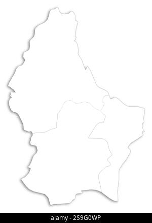 Carte du Luxembourg comme une zone blanche au-dessus de son ombre. Illustration de Vecteur