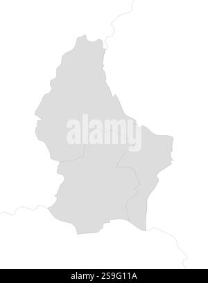 Carte du Luxembourg avec les provinces et les pays voisins comme une zone blanche sur son ombre. Illustration de Vecteur
