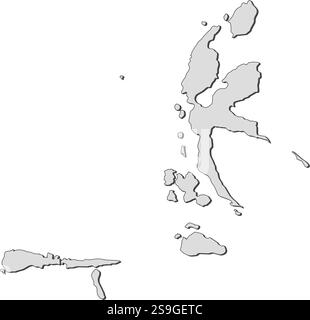 Carte du Nord Maluku, une province de l'Indonésie. Illustration de Vecteur