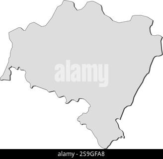 Carte de basse-Silésie, une province de Pologne. Illustration de Vecteur