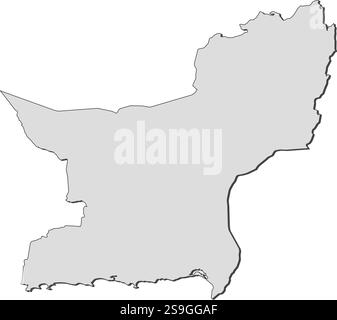 Carte du Baloutchistan, une province du Pakistan. Illustration de Vecteur