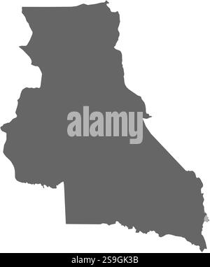 Carte de l'est, une province du Cameroun. Illustration de Vecteur