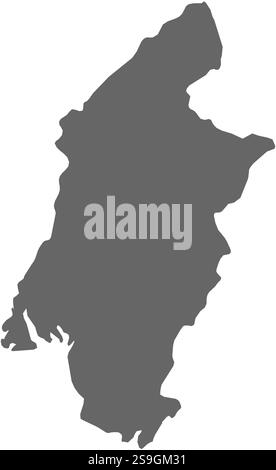 Carte du Sud-Ouest, une province du Cameroun. Illustration de Vecteur