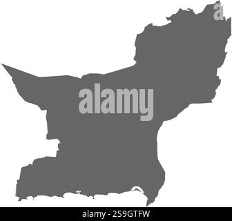 Carte du Baloutchistan, une province du Pakistan. Illustration de Vecteur