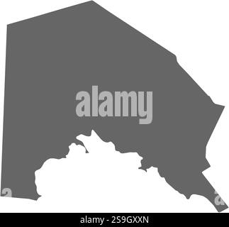 Carte du Karakalpakstan, une province d'Ouzbékistan. Illustration de Vecteur