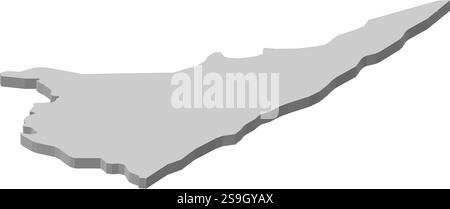 Carte de la Carélie du Sud, une province de Finlande. Illustration de Vecteur