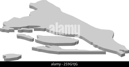 Carte de Split-Dalmatie, une province de Croatie. Illustration de Vecteur