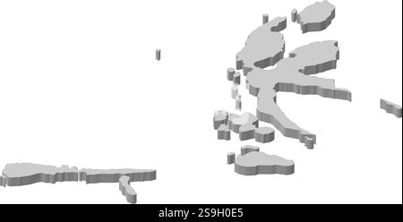 Carte du Nord Maluku, une province de l'Indonésie. Illustration de Vecteur