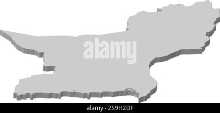 Carte du Baloutchistan, une province du Pakistan. Illustration de Vecteur
