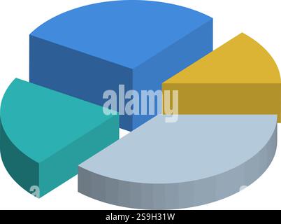 Ensemble créatif de diagrammes circulaires 3D et de diagrammes segmentés représentant la segmentation du marché, l'analyse des données et les données démographiques des clients. Idéal pour les affaires Illustration de Vecteur