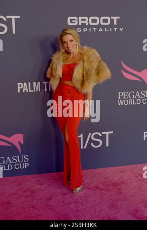 HALLANDALE BEACH, FLORIDE - JANVIER 25 : Elizabeth Resnick participe à la Coupe du monde Pegasus 2025 au Gulfstream Park le 25 janvier 2025 à Hallandale Beach, Floride. Crédit : MPI10 / MediaPunch crédit : MediaPunch Inc / Alamy Live News Banque D'Images