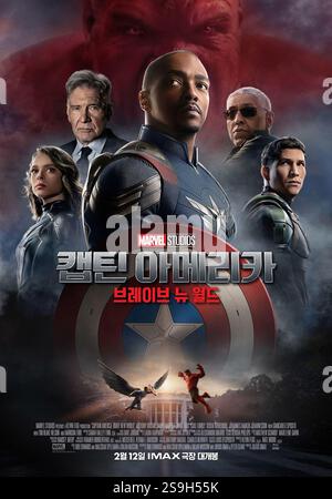 Captain America : Brave New World (2025)Poster art réalisé par : Julius Onah avec Anthony Mackie, Danny Ramirez, Carl Lumbly, Tim Blake Nelson *Filmstill - usage éditorial seulement* Cap/PLF fourni par Capital Pictures Banque D'Images
