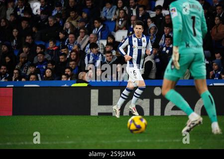 Donostia / San Sebastián, Gipuzkoa, Espagne - 26 janvier 2025 : Igor Zubeldia dans le match Real Sociedad vs Getafe, qui fait partie des SPORTS LaLiga EA en Espagne, au stade Reale Arena. Crédit : Rubén Gil/Alamy Live News. Banque D'Images
