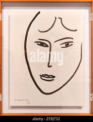 Dessin avec une dédicace à Pilar i Joan Miró, 1950, Henri Matisse (1869-1954). Banque D'Images