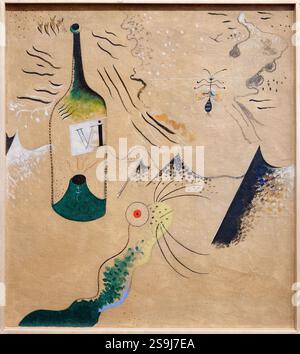 Peinture (la bouteille de vin), 1924, Joan Miró, Barcelone, Catalogne, Espagne. Banque D'Images