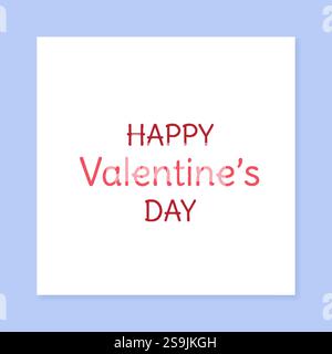 Carte de Saint-Valentin romantique à plat Illustration de Vecteur