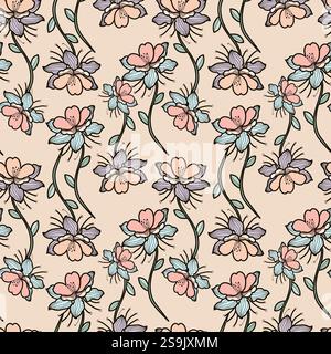 Modèle transparent avec des fleurs Banque D'Images