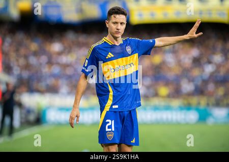 Buenos Aires, Argentine. 26 janvier 2025. Ander Herrera de Boca Juniors fait des gestes lors du match Torneo Apertura Betano 2025 du Groupe A entre Boca Juniors et Argentinos Juniors à l'Estadio Alberto J. Armando. Score final : Boca Juniors 0:0 Argentinos Juniors crédit : SOPA images Limited/Alamy Live News Banque D'Images