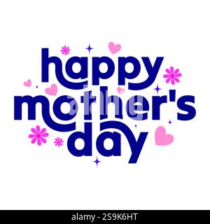 Carte de voeux de fête des mères, bannière, affiche, papier peint, fond. Bonne fête des mères typographie et calligraphie pour Mom Wishing sticker, étiquette, tag. Illustration de Vecteur