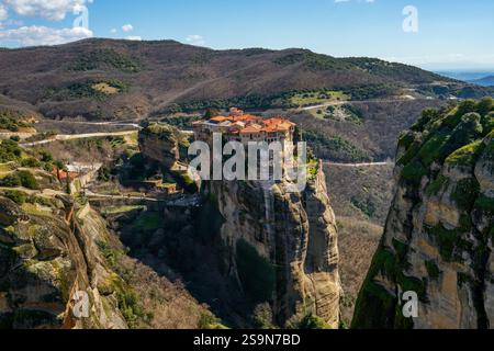 Meteora ancien monastère Saint Varlaam site UNESCO Banque D'Images