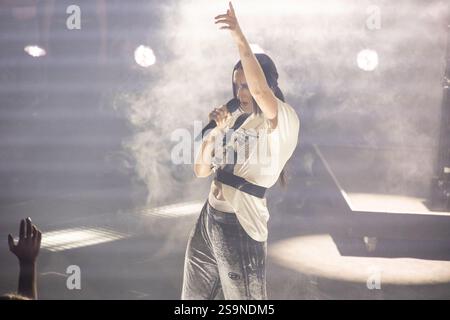 La chanteuse danoise Karen Marie Aagaard Ørsted Andersen, connue sous son nom de scène MØ, se produit lors du P3 Guld dans la salle de concert de Copenhague. Banque D'Images