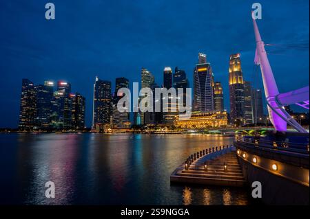 Les gratte-ciel de Singapour, Marina Bay, Singapour Banque D'Images